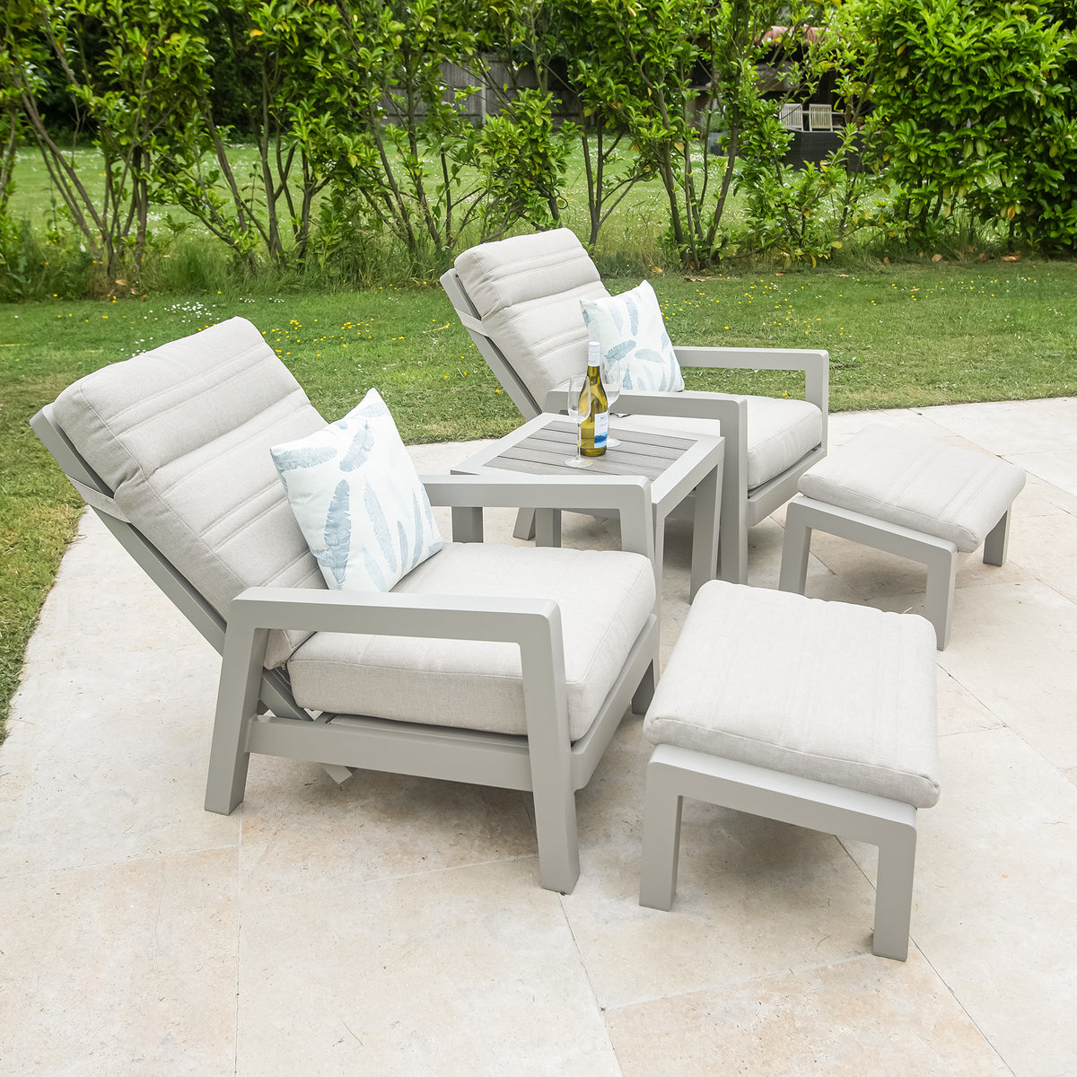 Bracken Outdoors Baltimore Aluminium Duo Recliner Garden Furniture Set