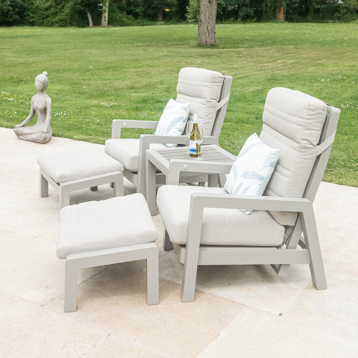 Bracken Outdoors Baltimore Aluminium Duo Recliner Garden Furniture Set