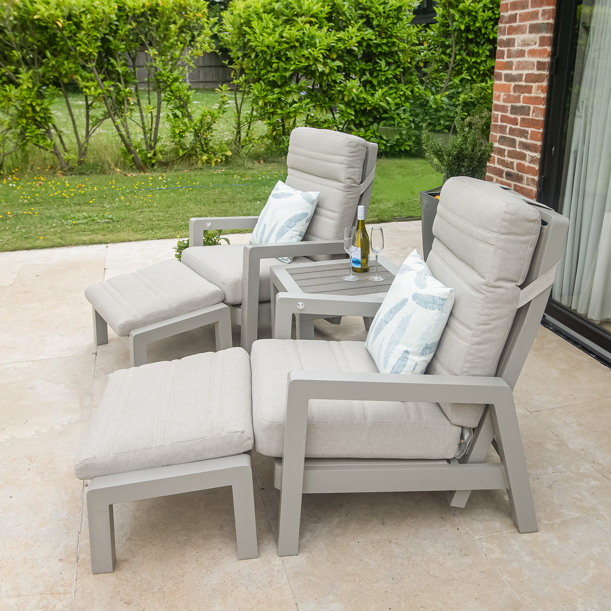 Bracken Outdoors Baltimore Aluminium Duo Recliner Garden Furniture Set