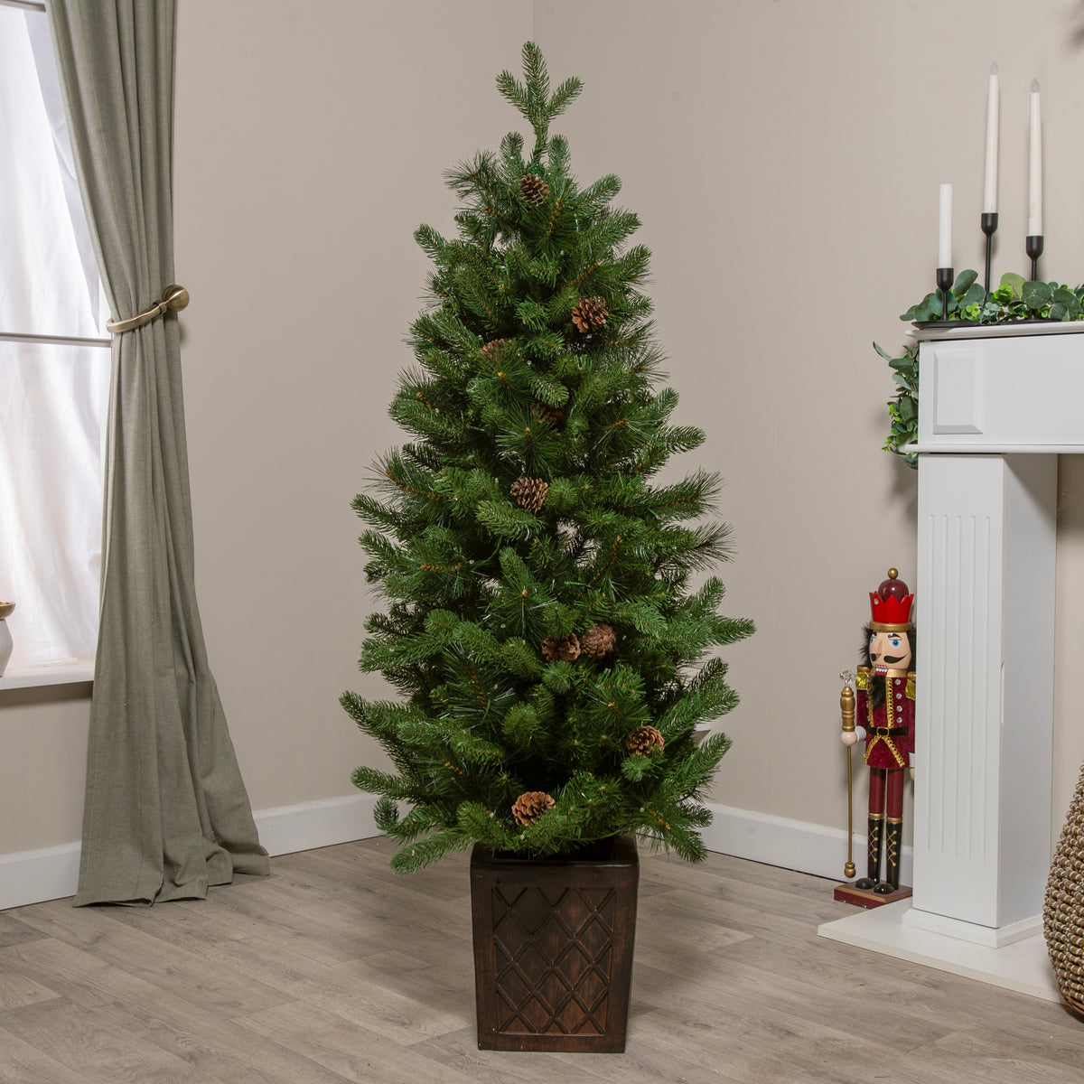 Stirling Pre-Lit PVC Potted Artificial Christmas Tree 4FT