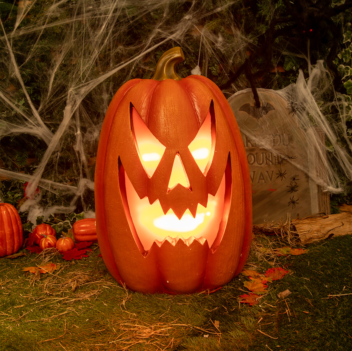69cm Halloween Pumpkin Ornament with Warm White LED Lights