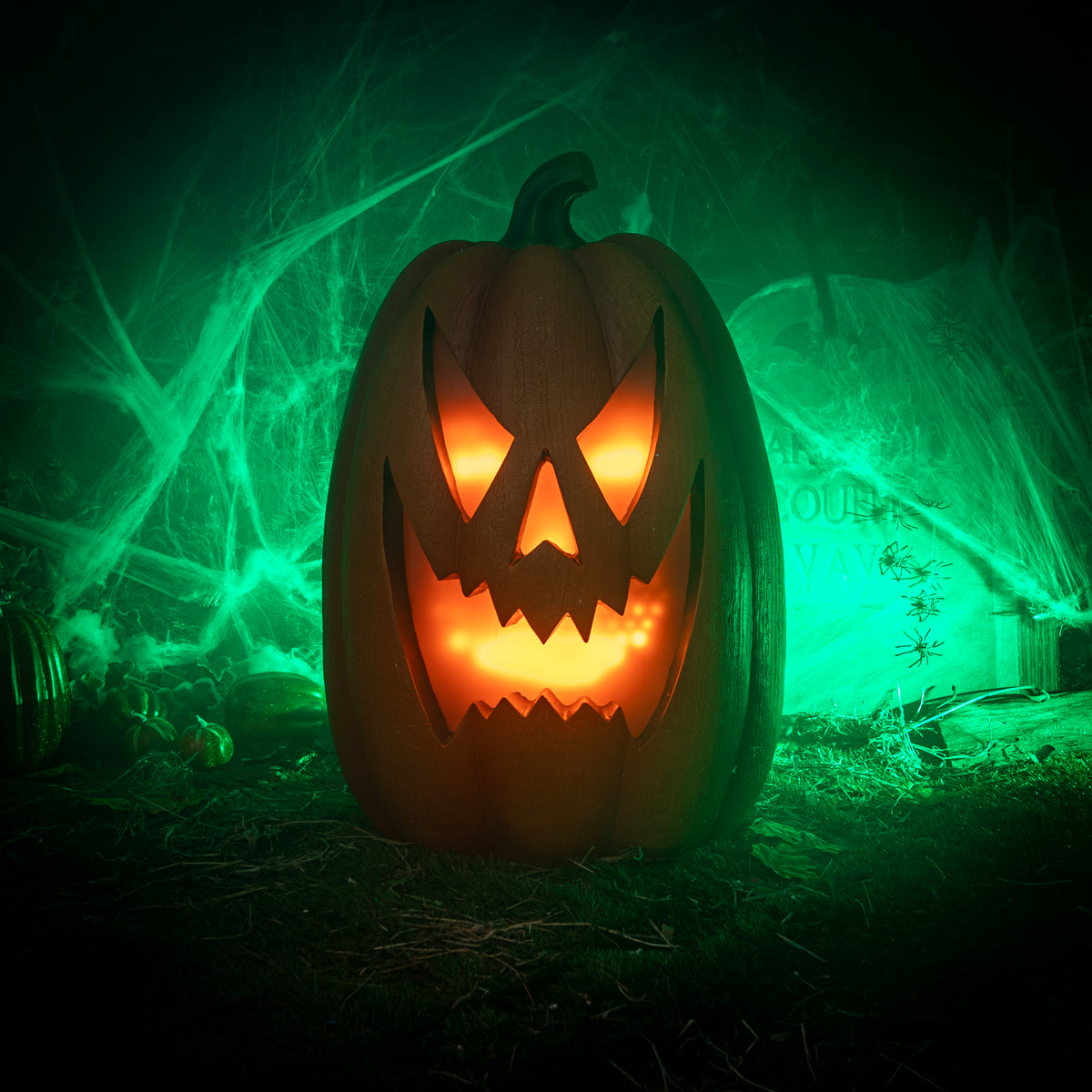 69cm Halloween Pumpkin Ornament with Warm White LED Lights