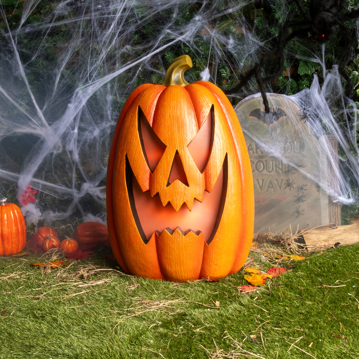 69cm Halloween Pumpkin Ornament with Warm White LED Lights