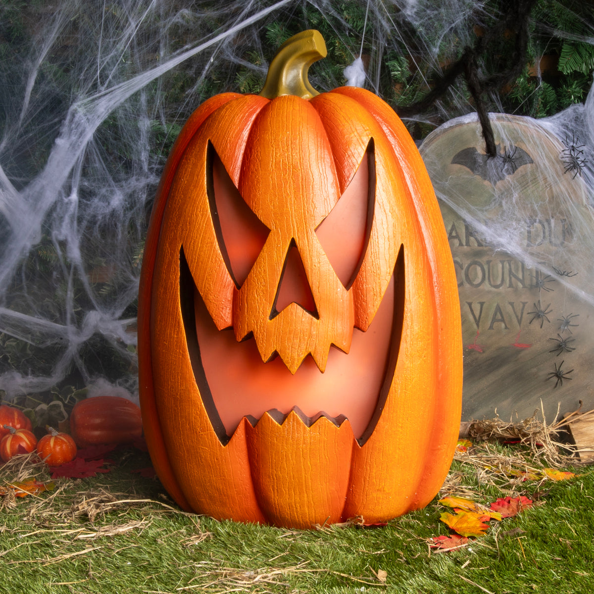 69cm Halloween Pumpkin Ornament with Warm White LED Lights