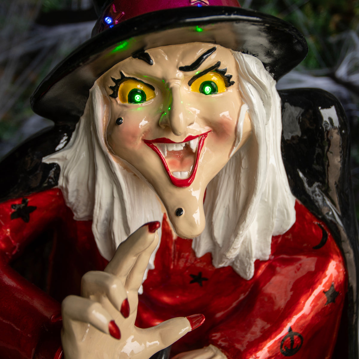 4ft Traditional Halloween Witch and Cauldron Figure with LED Lights