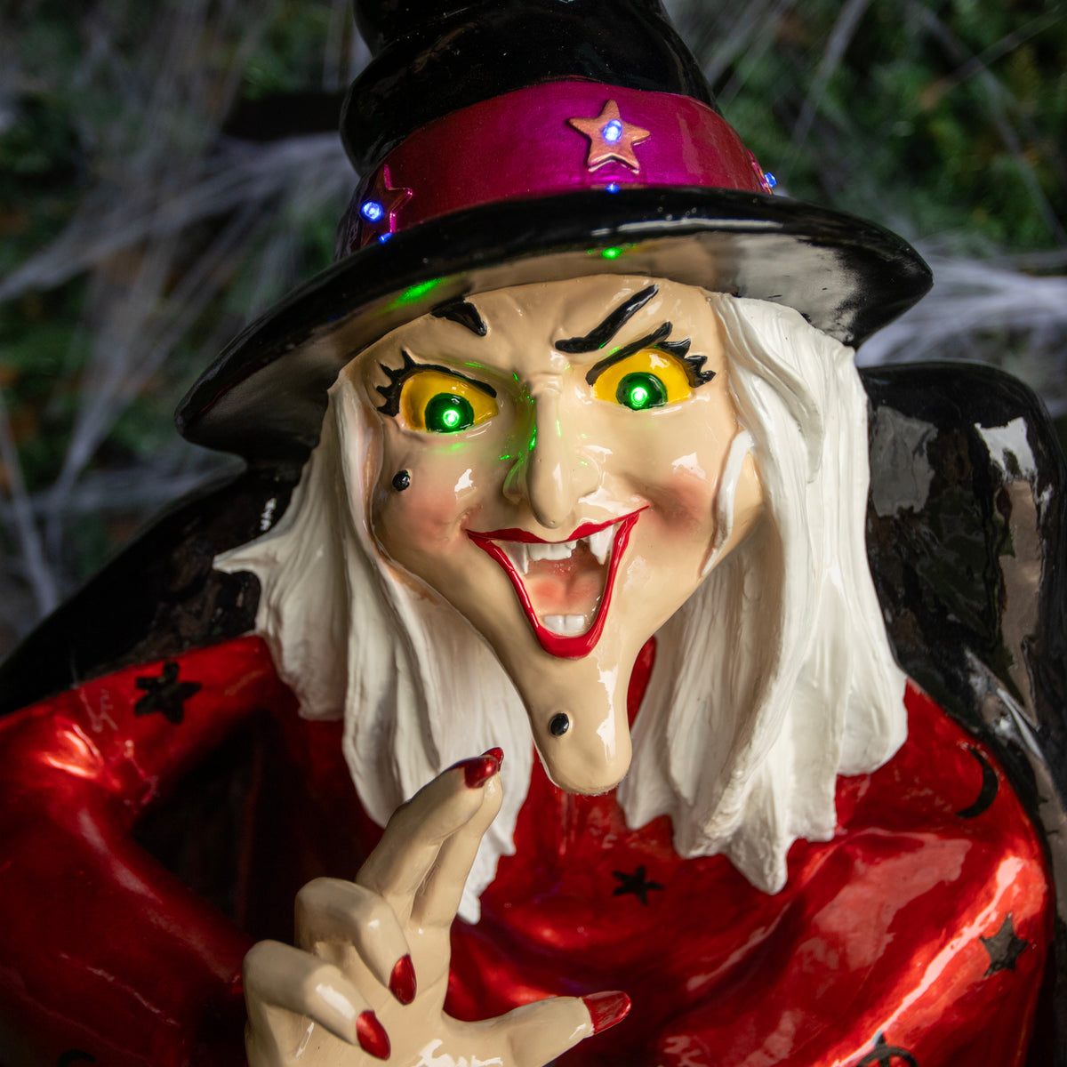 4ft Traditional Halloween Witch and Cauldron Figure with LED Lights