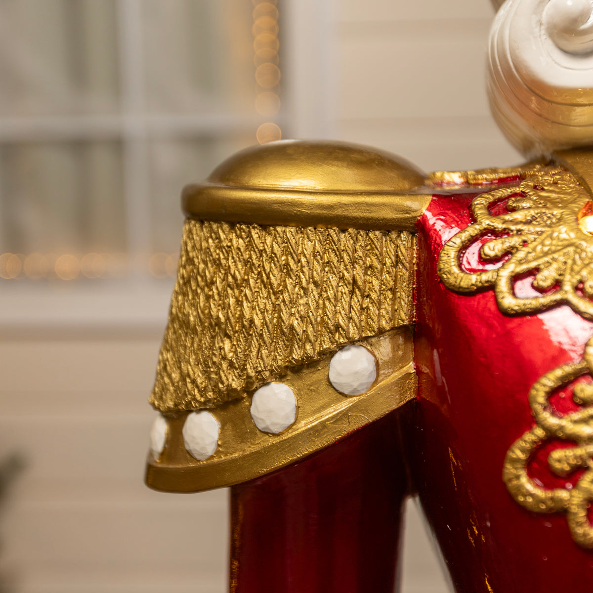 6ft Traditional Christmas Nutcracker King - Red, Blue and Cream with LED Lights
