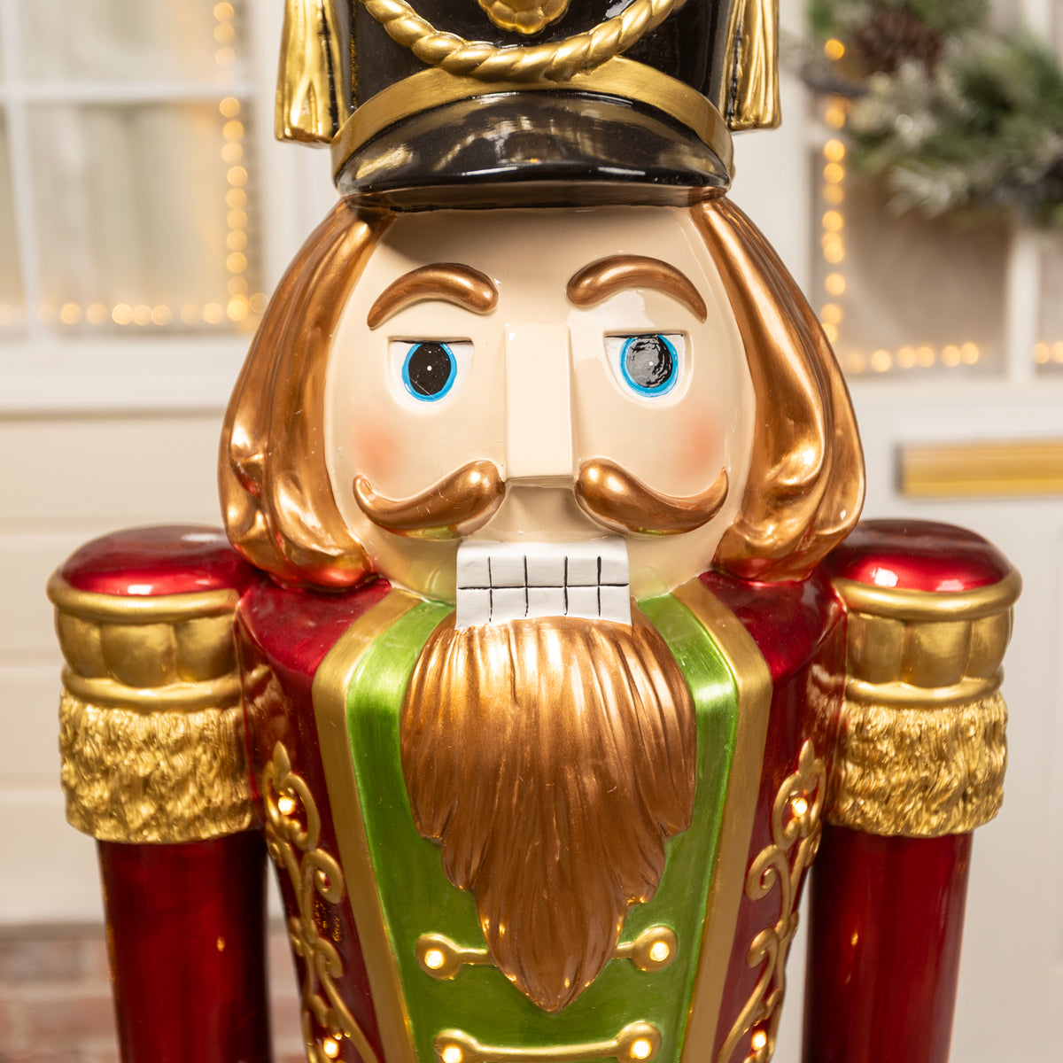 5.5ft Traditional Christmas Nutcracker Soldier - Red, Blue and Green with LED Lights