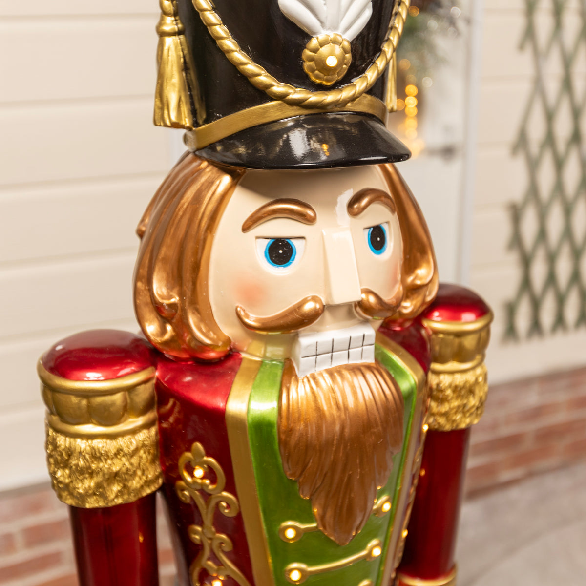 5.5ft Traditional Christmas Nutcracker Soldier - Red, Blue and Green with LED Lights