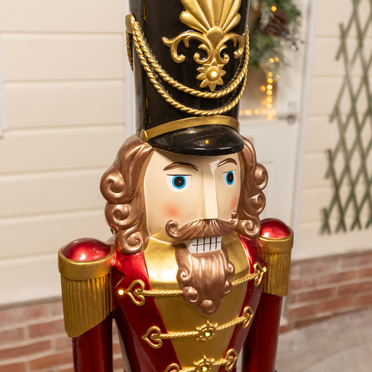 5ft Traditional Christmas Nutcracker Soldier - Red, Black and Green with LED Lights