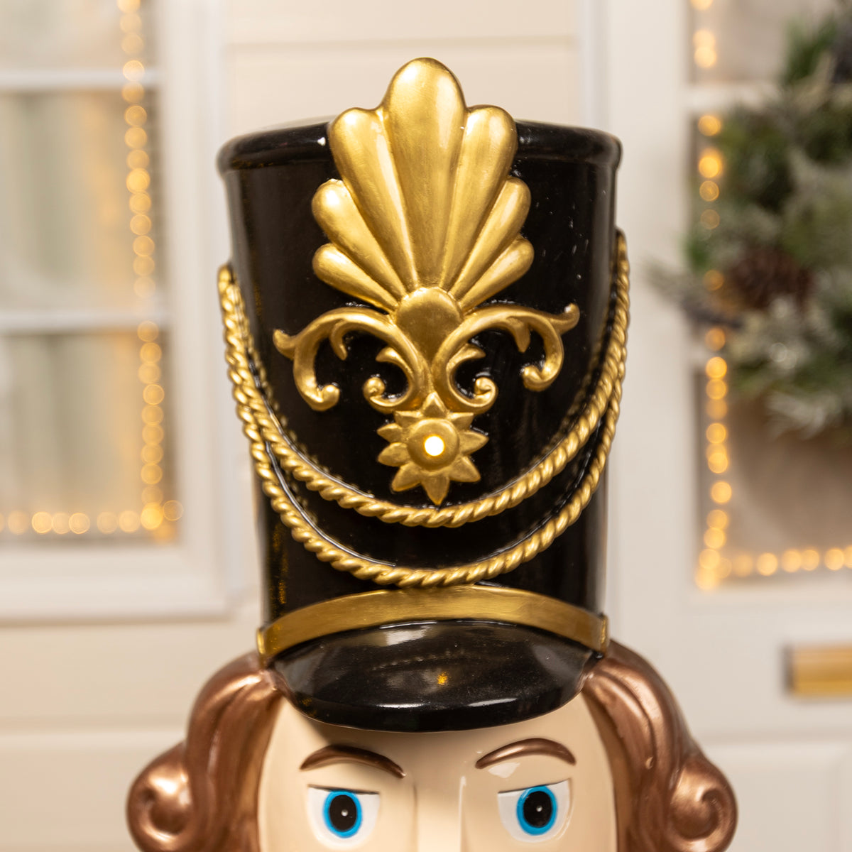 5ft Traditional Christmas Nutcracker Soldier - Red, Black and Green with LED Lights