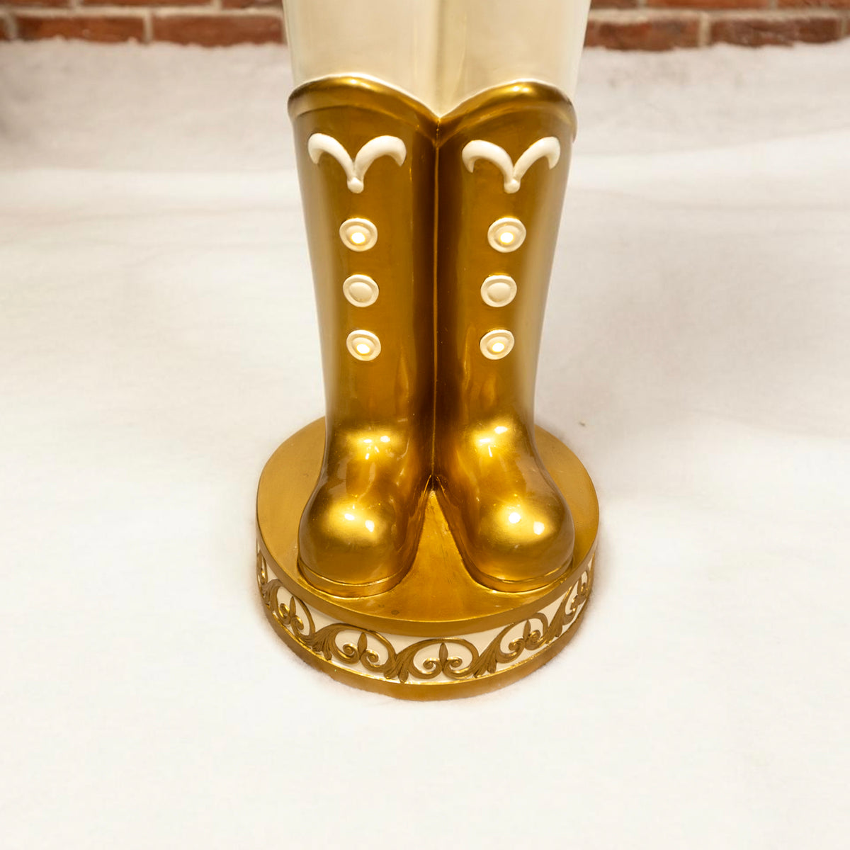 5.5ft Traditional Christmas Nutcracker Soldier - Cream and Gold with LED Lights
