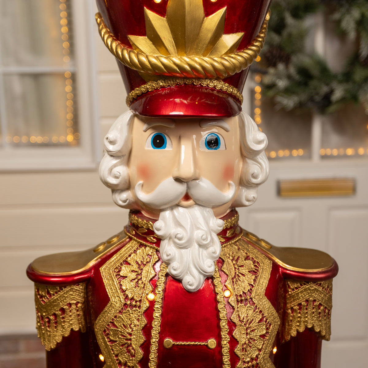 5ft Traditional Christmas Nutcracker Soldier - Red and Green with LED Lights