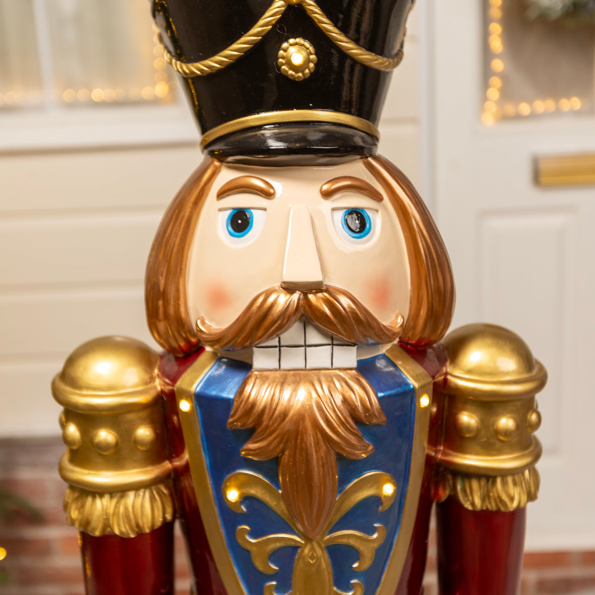 4.5ft Traditional Christmas Nutcracker Soldier - Red and Blue with LED Lights