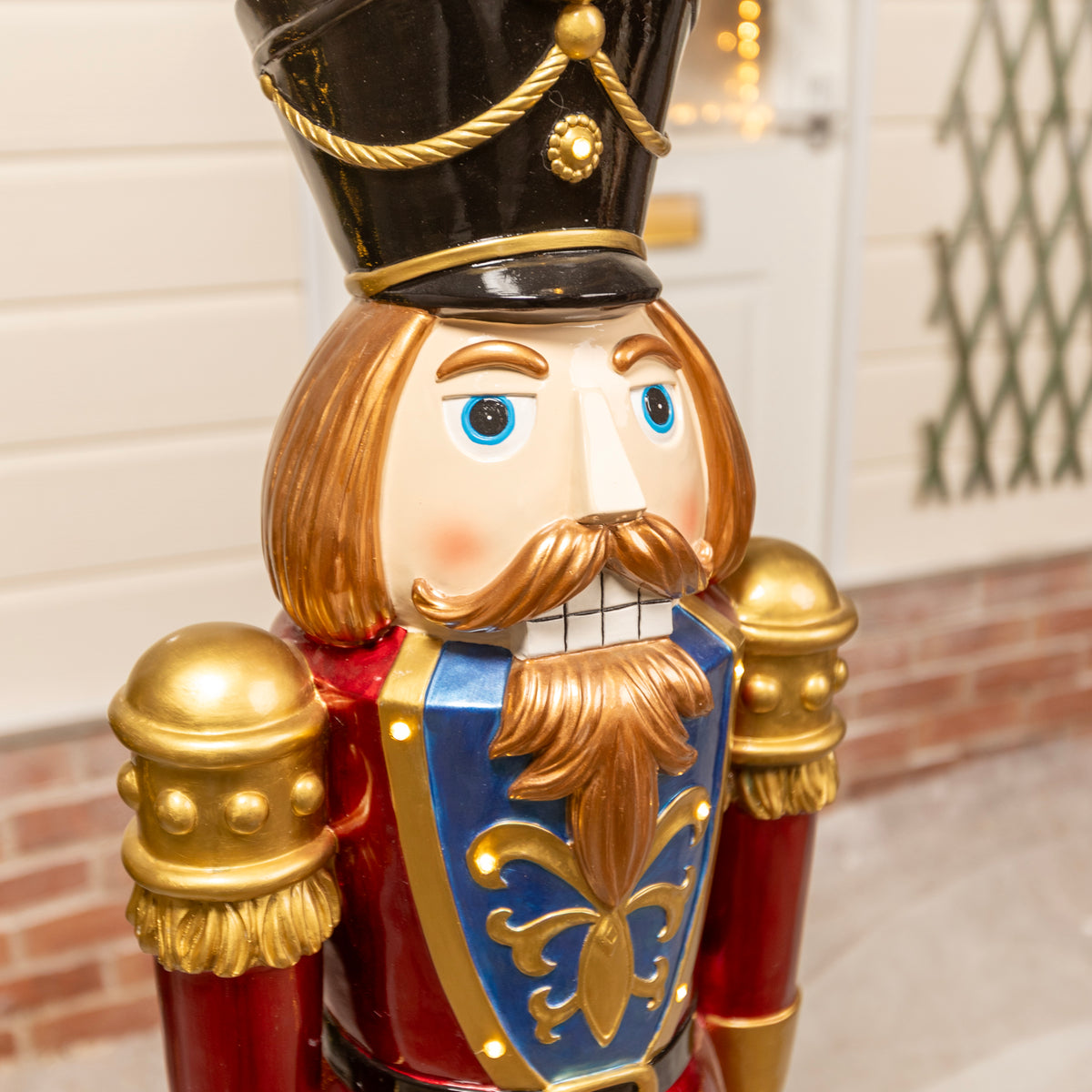 4.5ft Traditional Christmas Nutcracker Soldier - Red and Blue with LED Lights