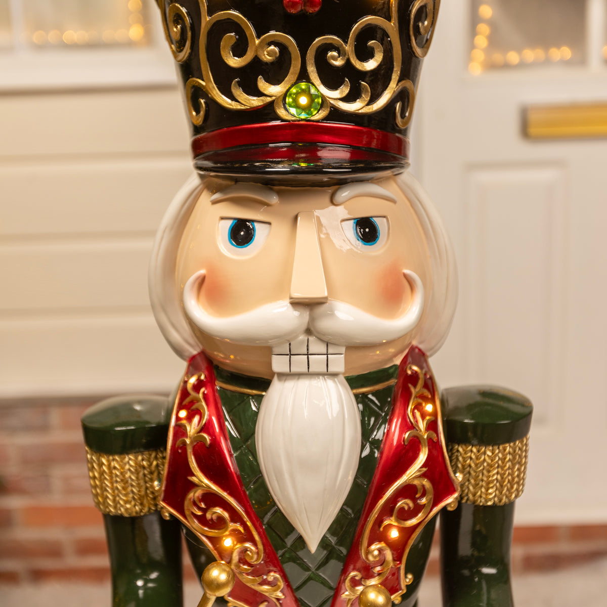 4ft Traditional Christmas Nutcracker Soldier Drummer Red and Green with LED Lights