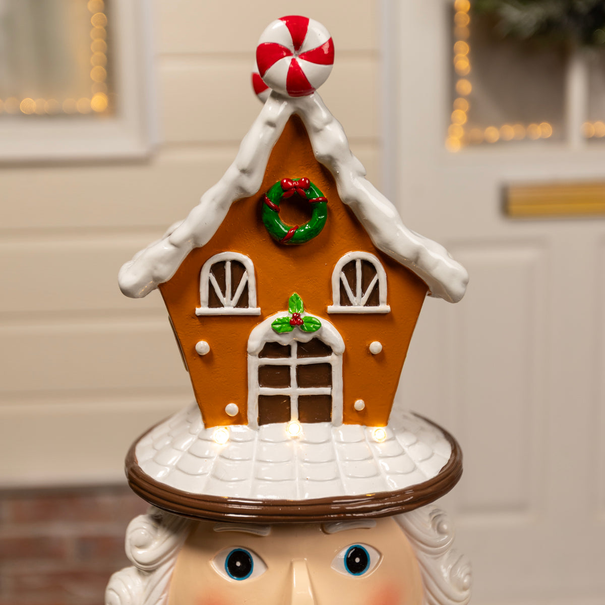 4ft Large Gingerbread Christmas Nutcracker with LED Lights