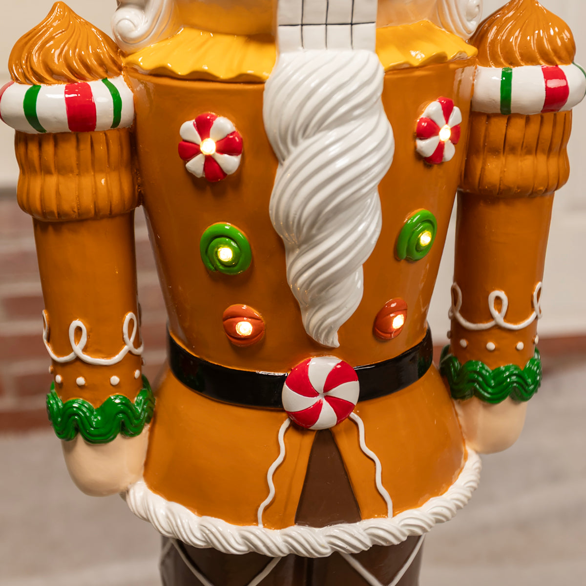 4ft Large Gingerbread Christmas Nutcracker with LED Lights