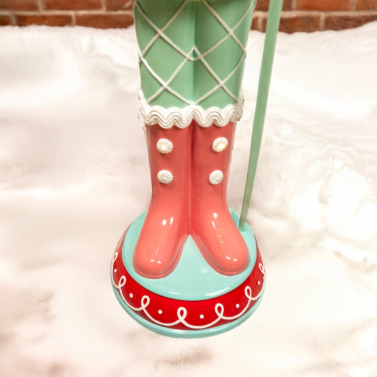 4ft Large Gingerbread Christmas Nutcracker Red and Blue with LED Lights