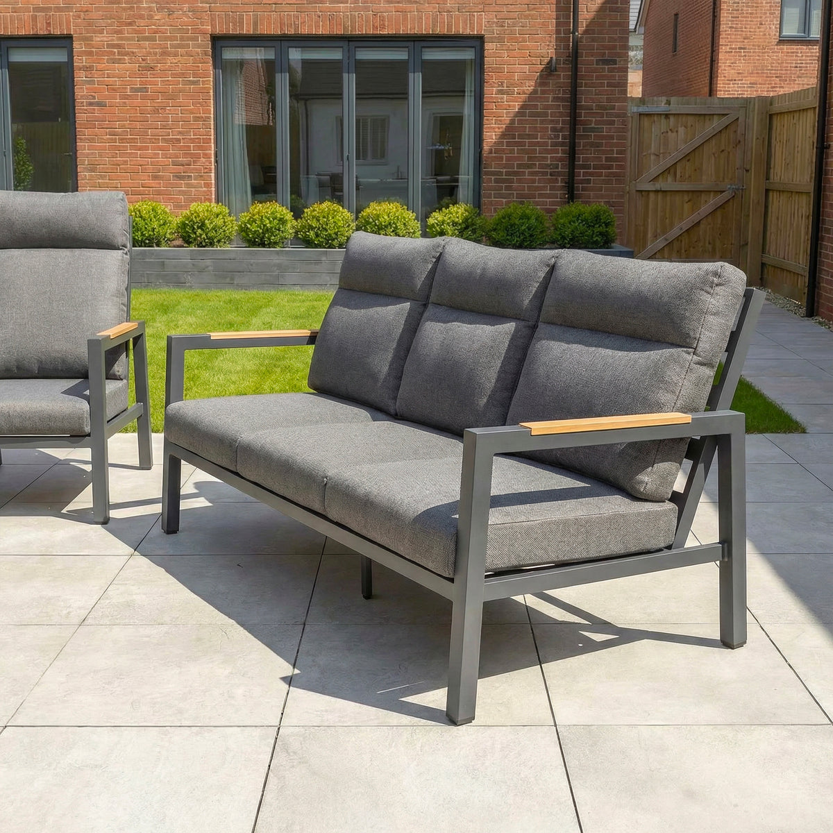 Bracken Outdoors Albany Aluminium Garden Furniture Lounge Sofa Set with Height Adjustable Table