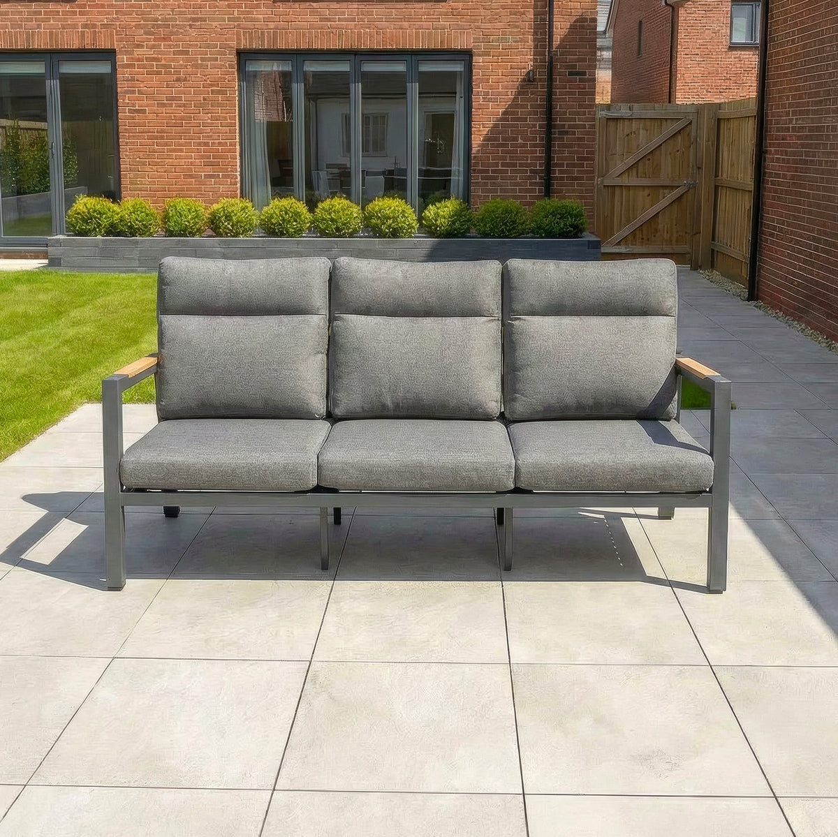 Bracken Outdoors Albany Aluminium Garden Furniture Lounge Sofa Set with Height Adjustable Table
