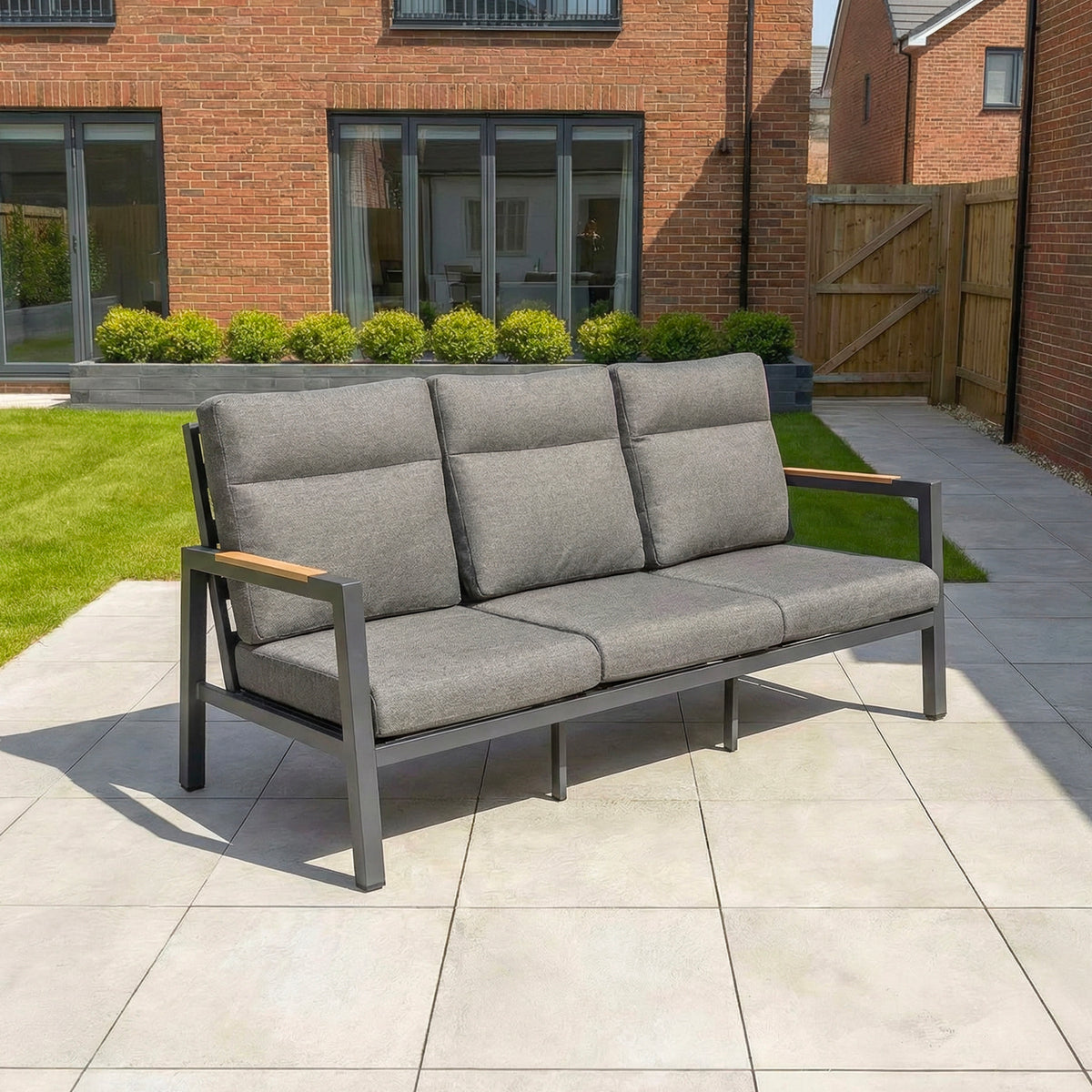 Bracken Outdoors Albany Aluminium Garden Furniture Lounge Sofa Set with Height Adjustable Table