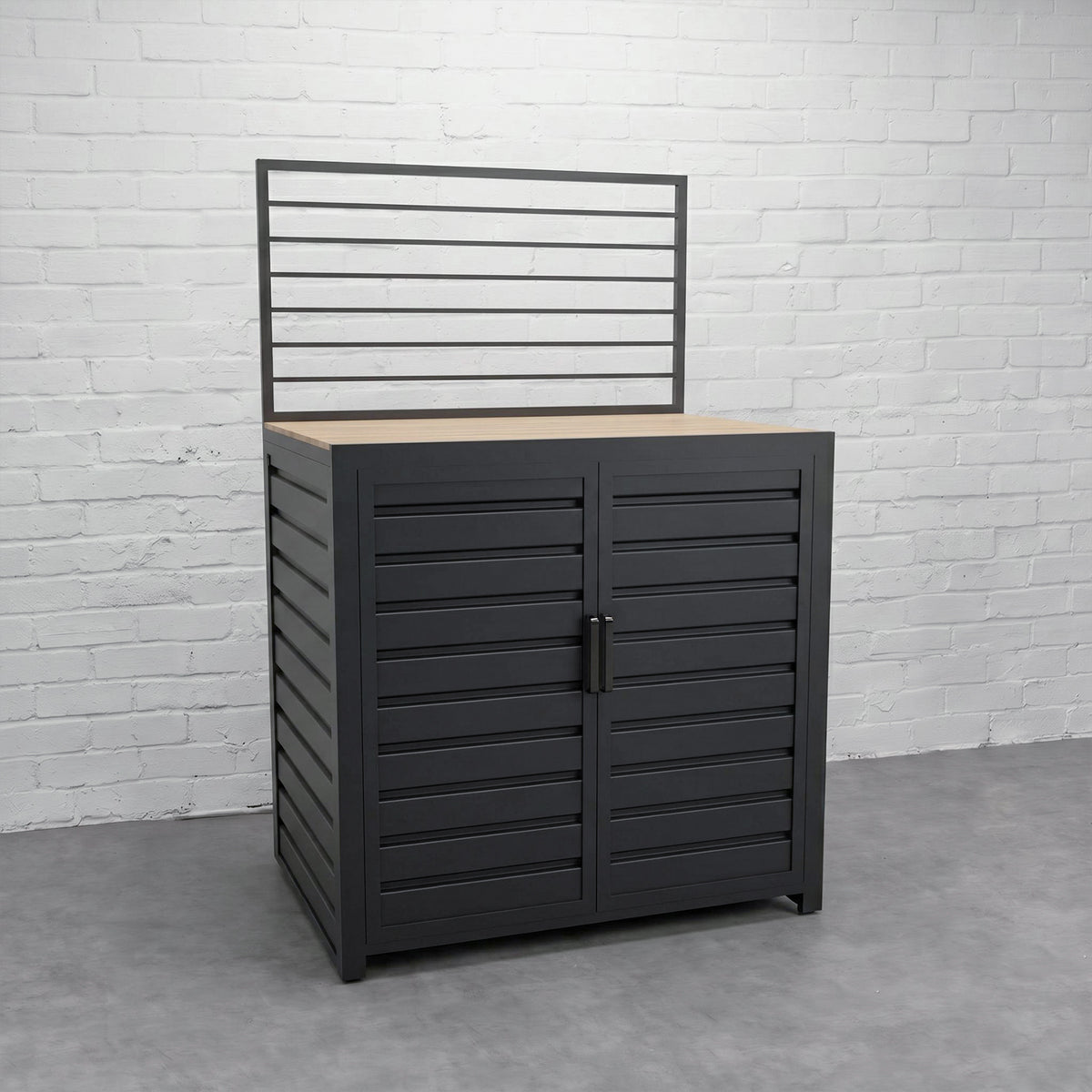 Draco Grills Scandic Aluminium Modular Outdoor Kitchen Double Door Unit with Wood Effect Top