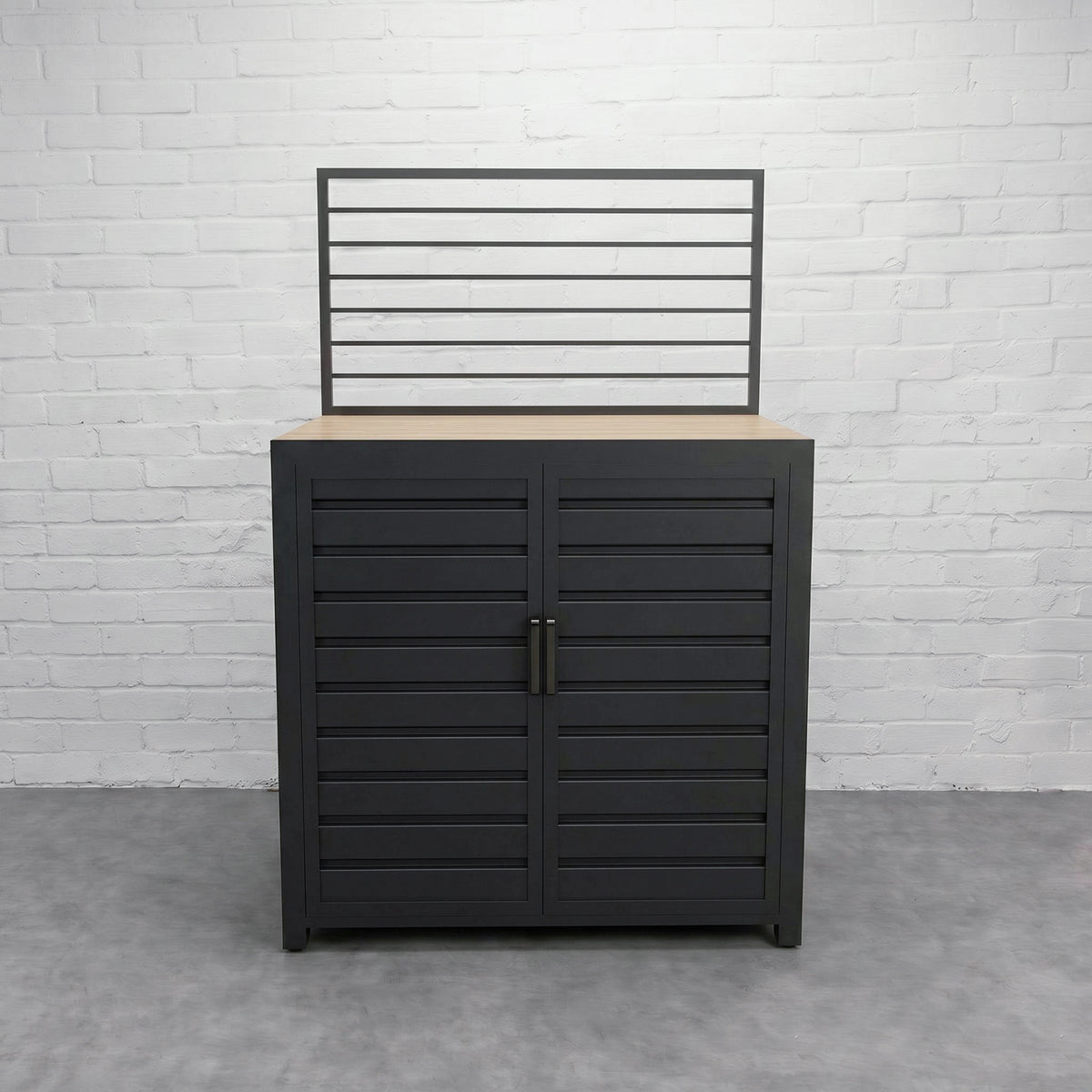 Draco Grills Scandic Aluminium Modular Outdoor Kitchen Double Door Unit with Wood Effect Top