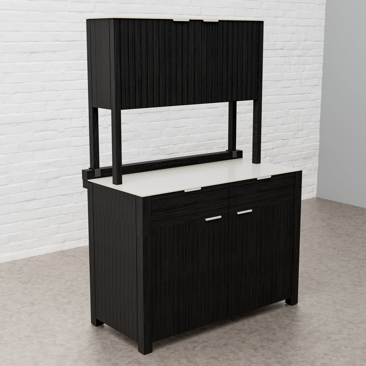Draco Grills Teak Carbon Line Outdoor Kitchen 2 Door Add On Cabinet with Ceramic Top