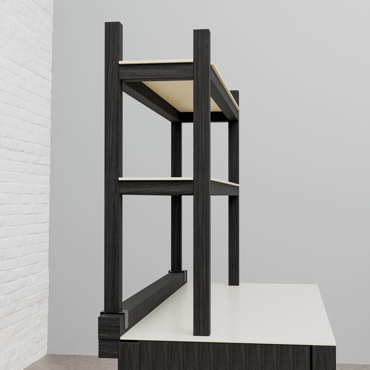 Draco Grills Teak Carbon Line Modular Outdoor Kitchen Add on Double Shelf