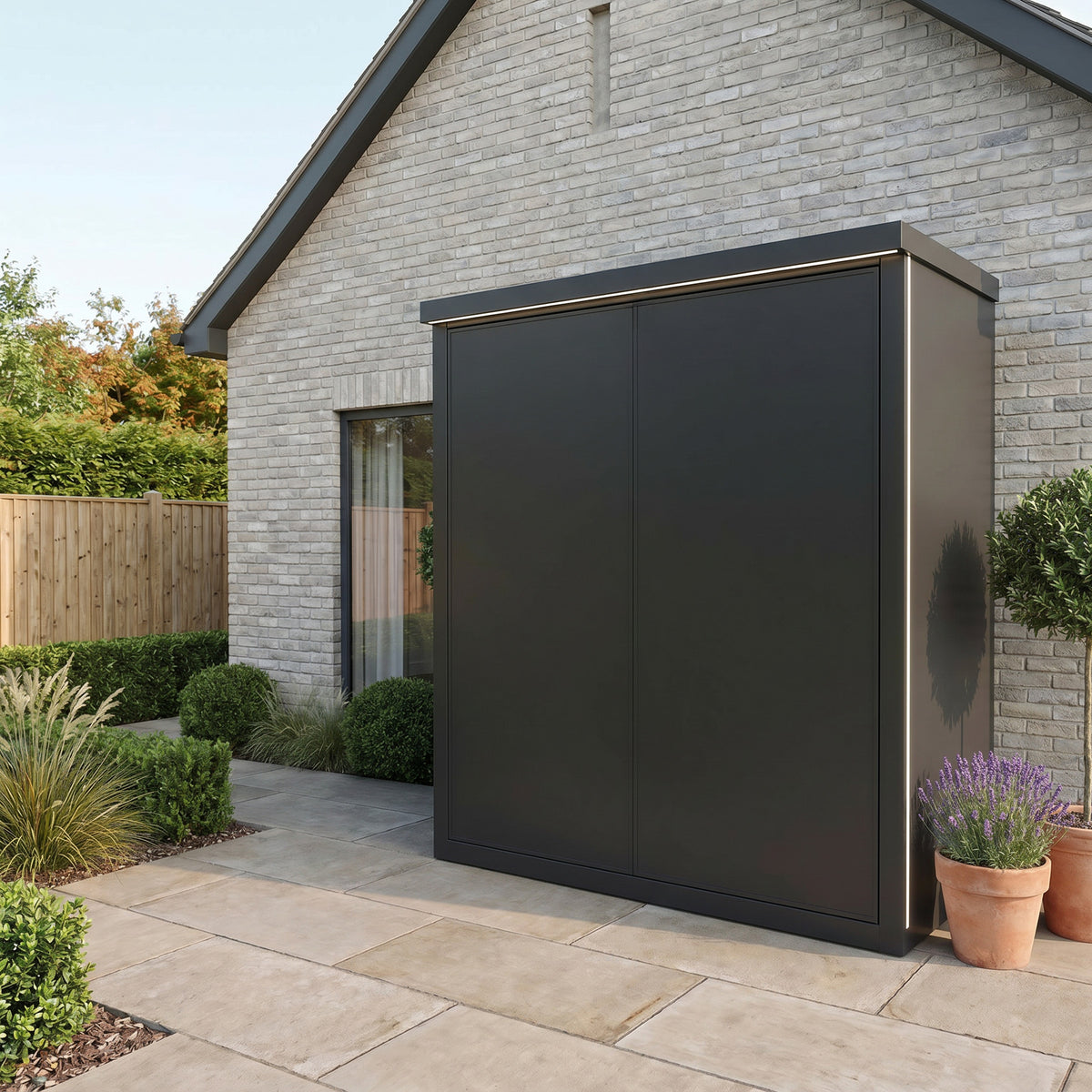 Draco Grills Outdoor Kitchen Garden Pod with Stainless Steel Sink, Fridge and Kamado Barbecue
