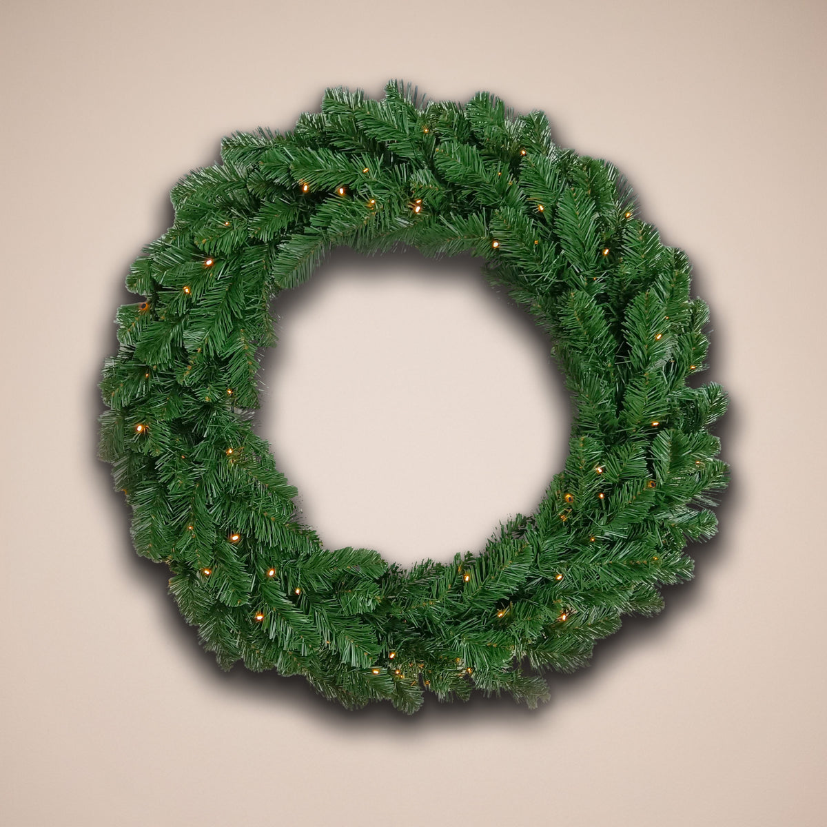 The Christmas Centre Evergreen 36in (90cm) Prelit Christmas Wreath with Warm White Battery Operated LED Lights