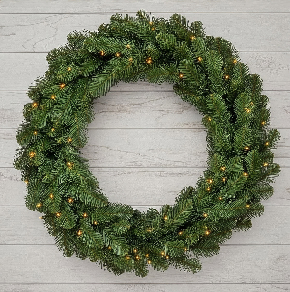 The Christmas Centre Deep Forest 36in (90cm) Prelit Christmas Wreath with Warm White Battery Operated LED Lights