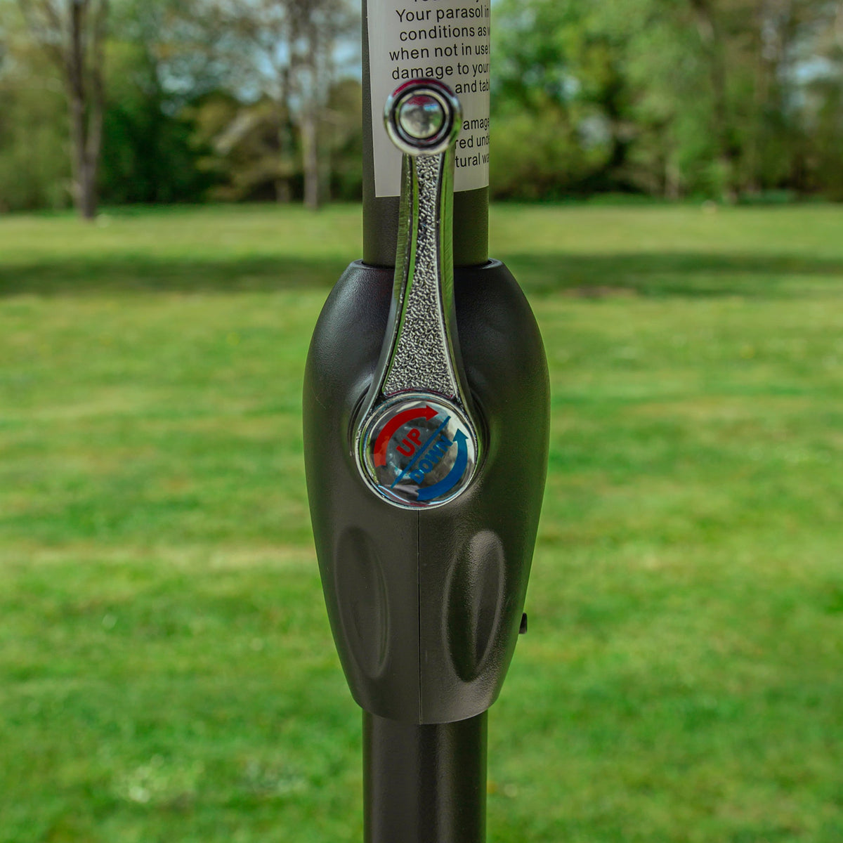 Bracken Outdoors Grey 2.5m Crank and Tilt Round Garden Parasol - Graphite Pole **Damaged Box**