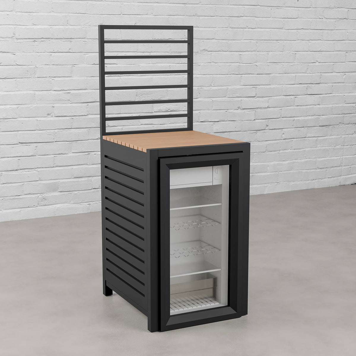 Draco Grills Scandic Modular 4 Burner Barbecue Cabinet with Double Cupboard & Fridge Unit