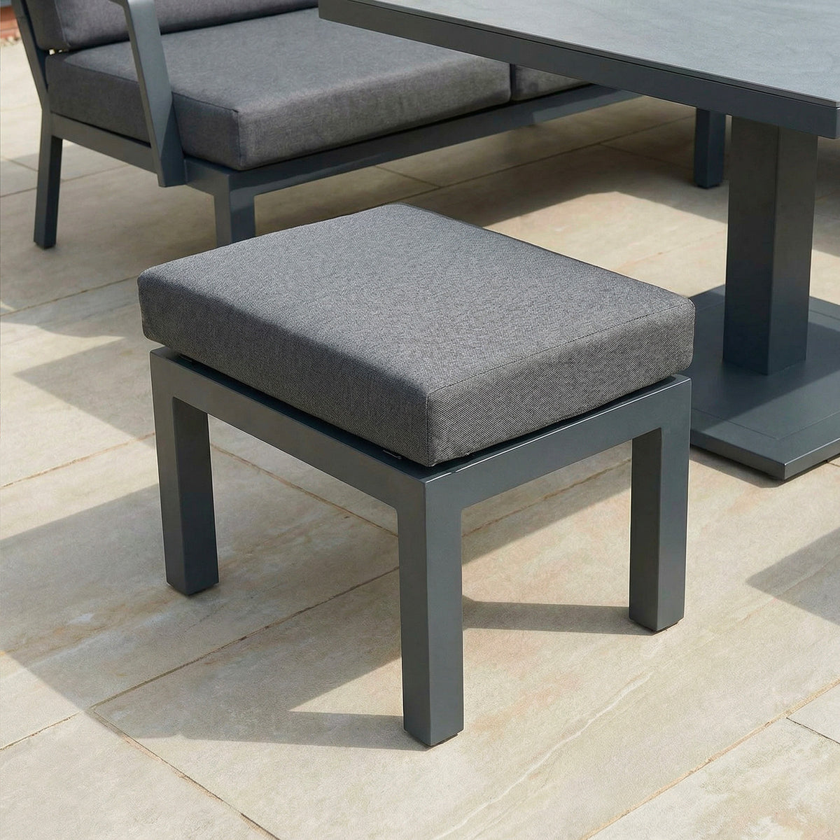 Bracken Outdoors Miami Dark Aluminium Compact Corner Set with Adjustable Table and Stools
