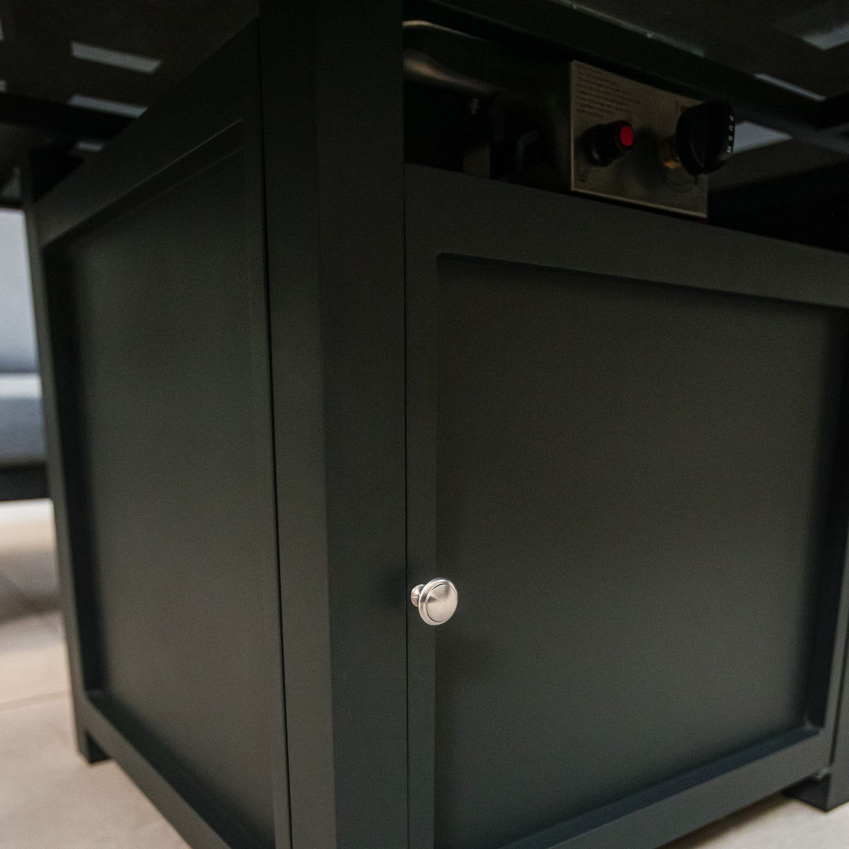 Bracken Outdoors Miami Dark Aluminium Compact Corner Set with Gas Fire Pit Table