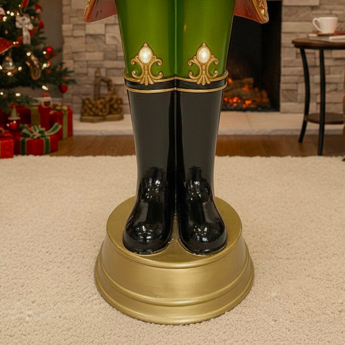 4.5ft Large Traditional Christmas Nutcracker Santa Drummer Red with LED Lights