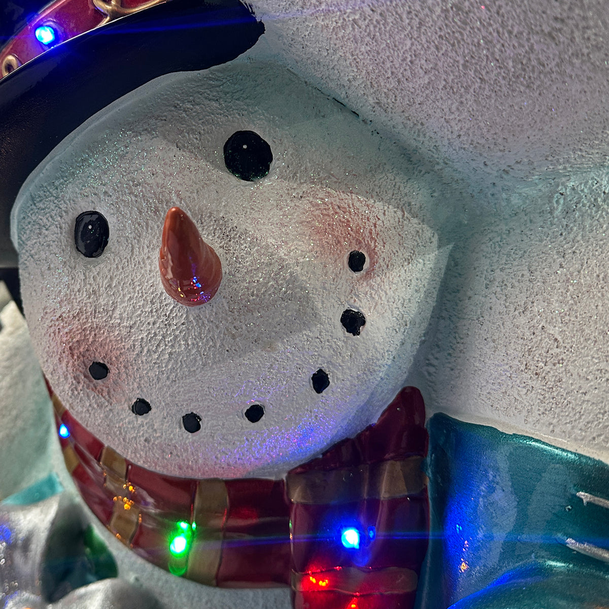 5ft Christmas Snowman Stack with Multicoloured LED Lights