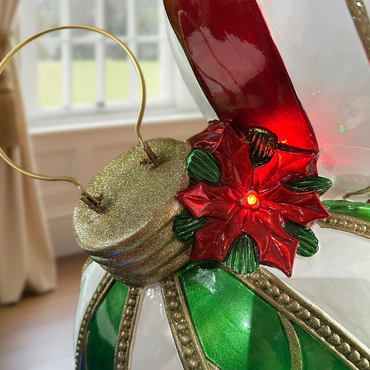 5ft Multi-Coloured Christmas Bauble Stack with Multicoloured LED Lights