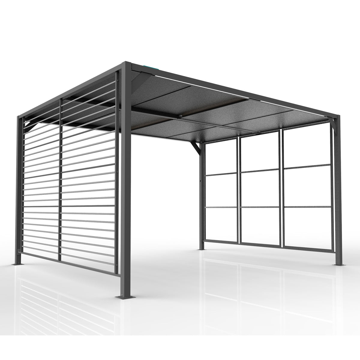 Kettler Panalsol Deluxe 3m x 3.5m Grey Gazebo with LED Solar Lights