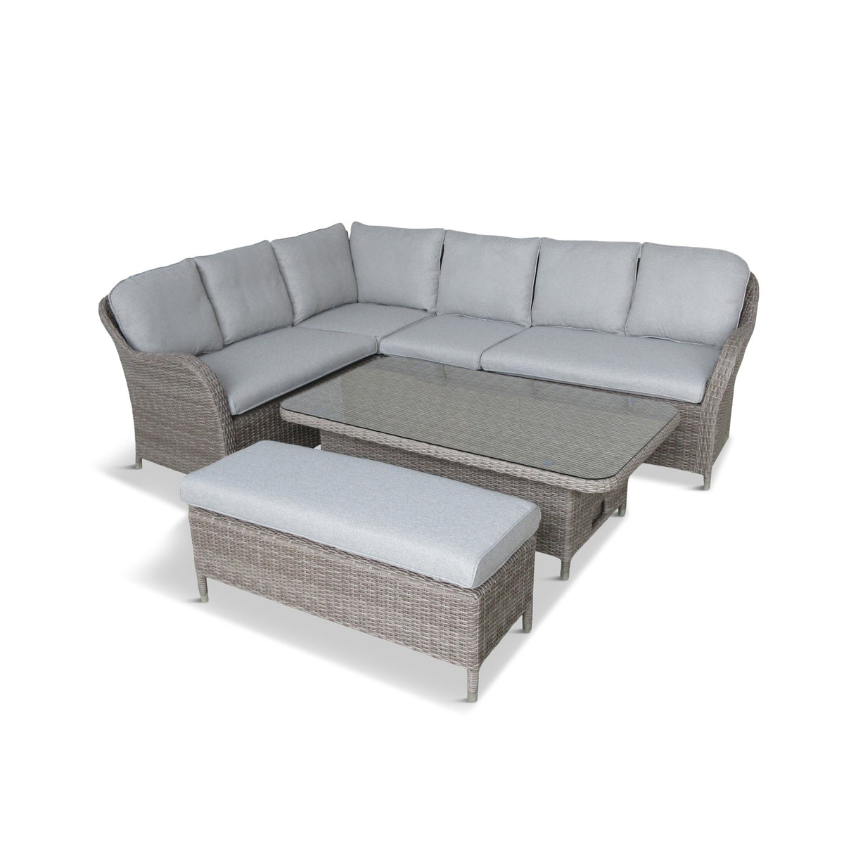 LG Monte Carlo Sand Modular Sofa Set With Height Adjustable Table and Reclining Corner