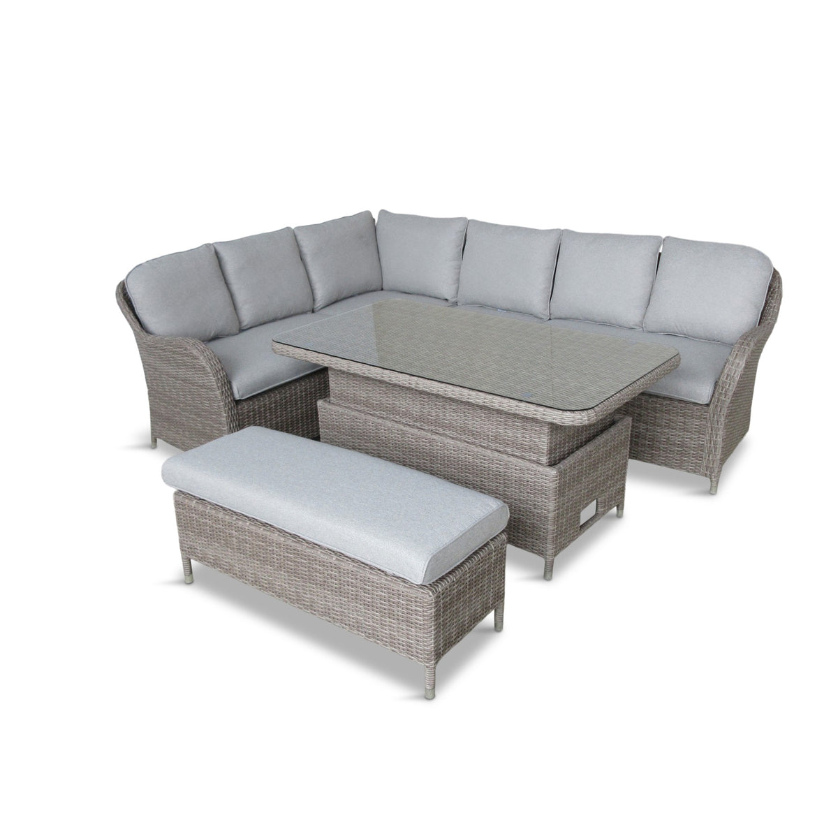 LG Monte Carlo Sand Modular Sofa Set With Height Adjustable Table and Reclining Corner