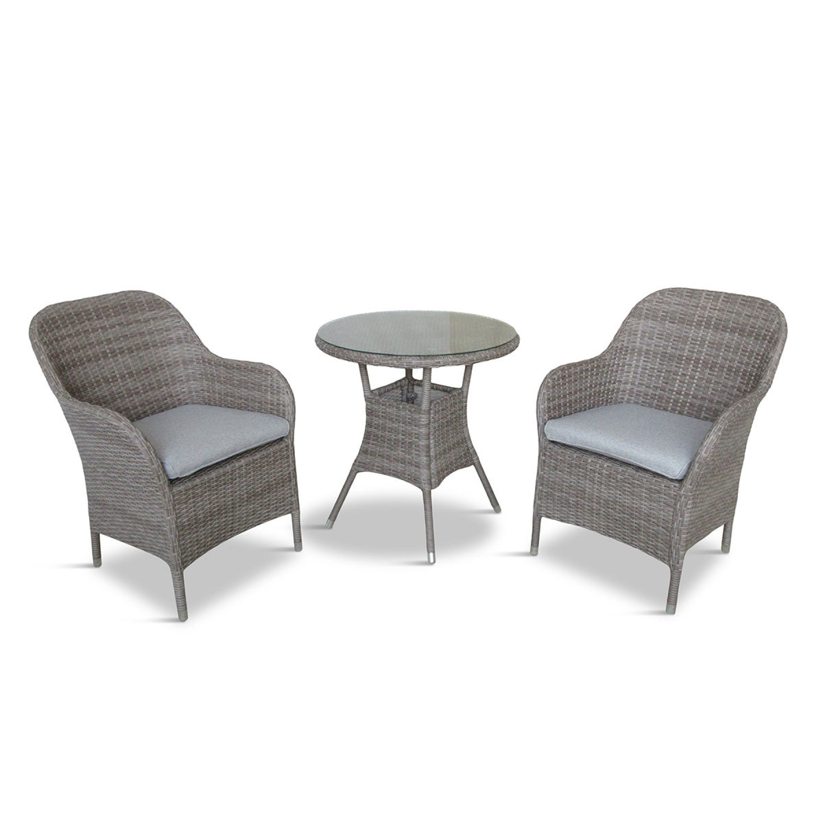 LG Outdoor Monte Carlo Sand Rattan Weave Bistro Two Seat Garden Furniture Set