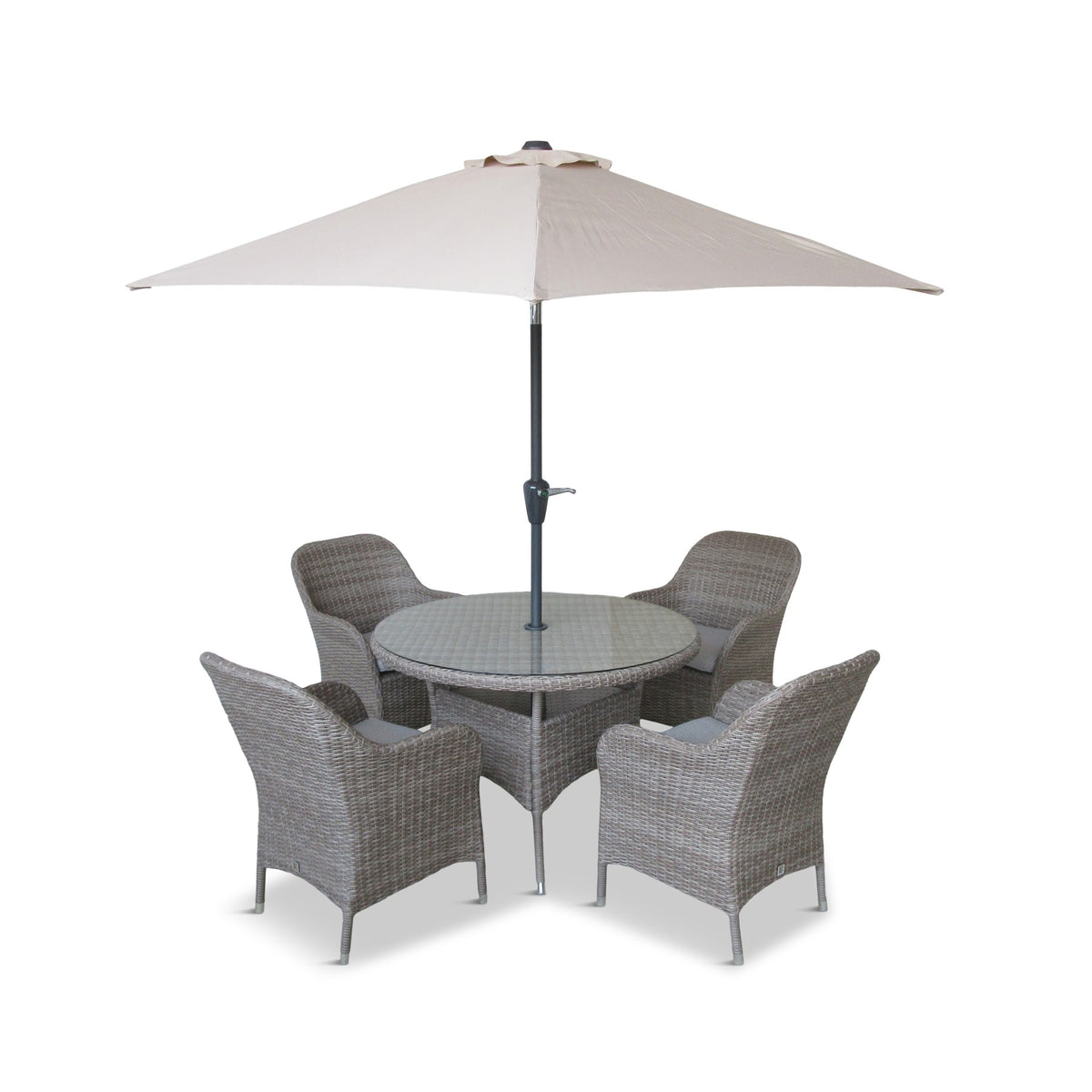 LG Outdoor Monte Carlo Sand Rattan Weave 4 Seat Garden Furniture Dining Set