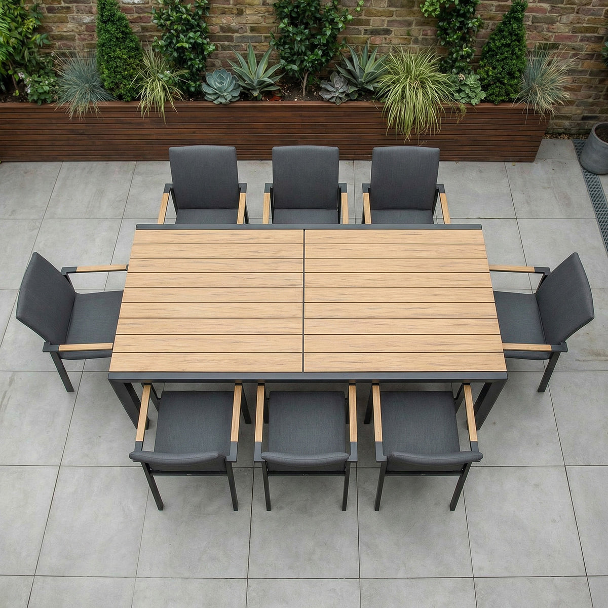 Bracken Outdoors Melbourne 8 Seat Rectangular Extending Dining Aluminium Garden Furniture Set