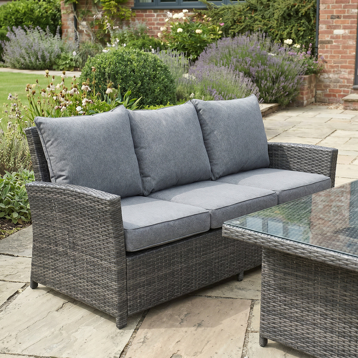 Bracken Outdoors Moreton Lounge Sofa Rattan Casual Dining Garden Furniture Set
