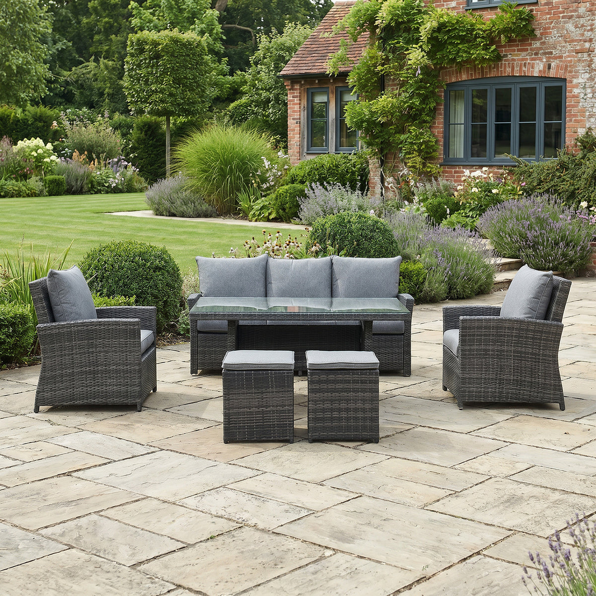 Bracken Outdoors Moreton Lounge Sofa Rattan Casual Dining Garden Furniture Set