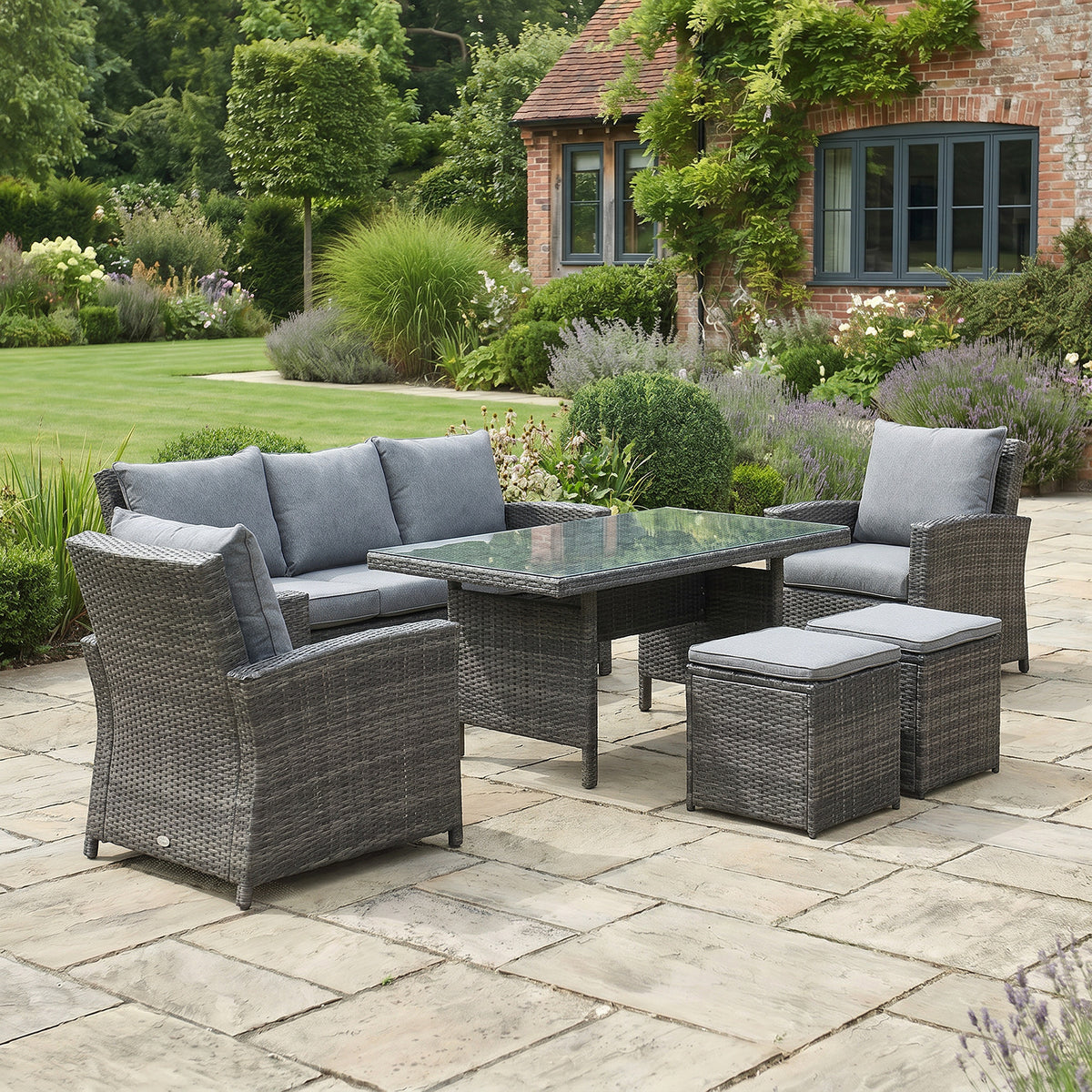 Bracken Outdoors Moreton Lounge Sofa Rattan Casual Dining Garden Furniture Set