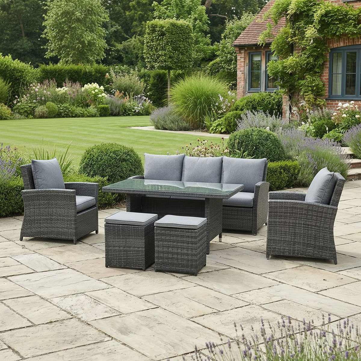 Bracken Outdoors Moreton Lounge Sofa Rattan Casual Dining Garden Furniture Set